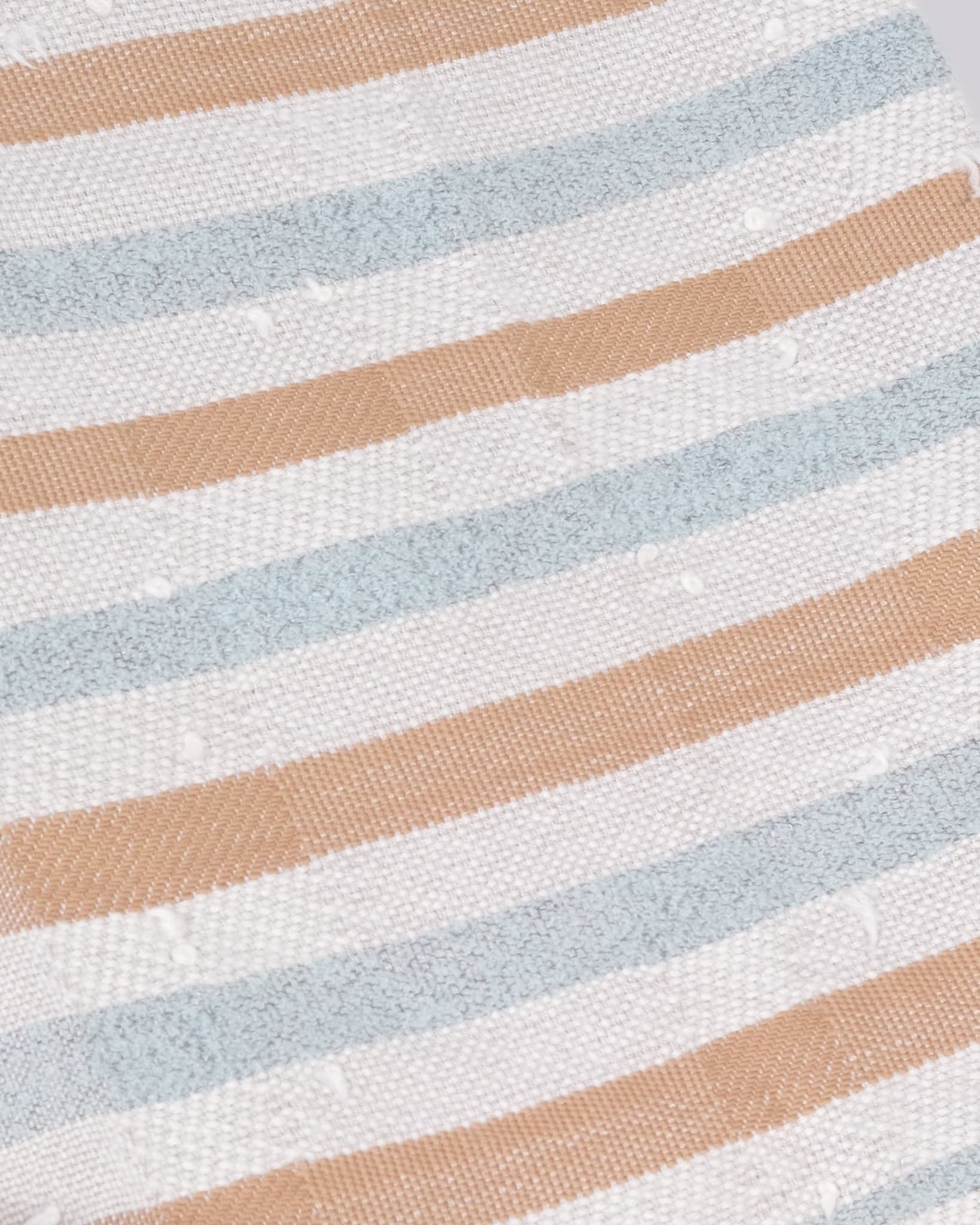 Handwoven Linen Throw 'Stripes Pale Green & Rust'