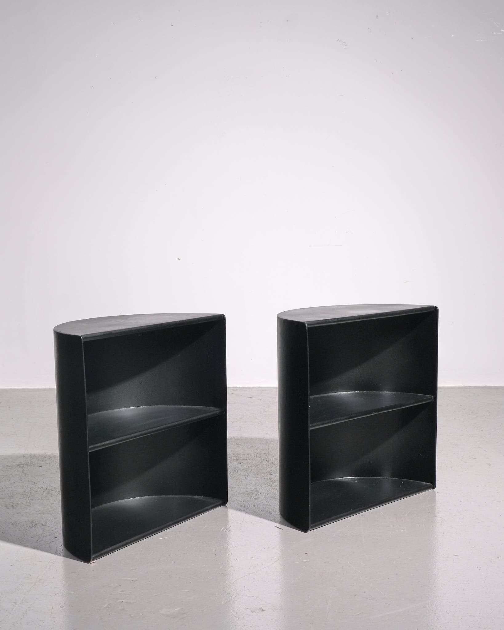 Pair of Tomotom Semi-circular Side Table Shelves