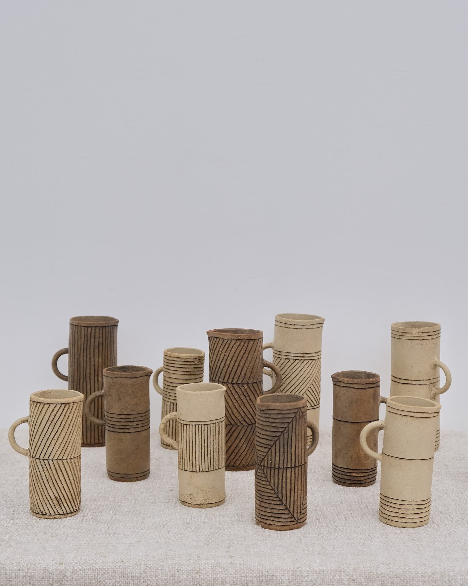 Small Jug (Light Horizontal Bands)